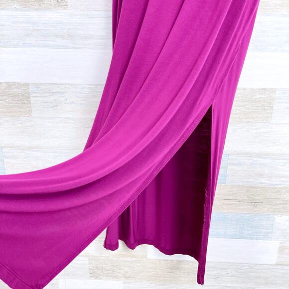 Old Navy Jersey Knit Maxi Skirt Purple Double Side Slit Stretch Womens Small - Picture 3 of 7